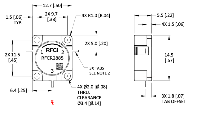 RFCI RFCR2885 X波段CW嵌入式循環器
